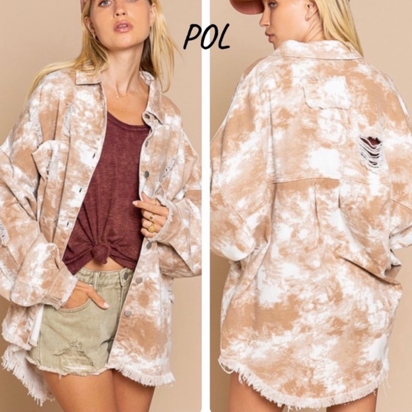 POL | Jackets & Coats | Price Drop Tie Dye Pol Shacket Jacket Top ...